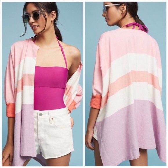 Anthropologie Sweaters - Antrhropologie Hei Hei Stripe Open Kimono NWT